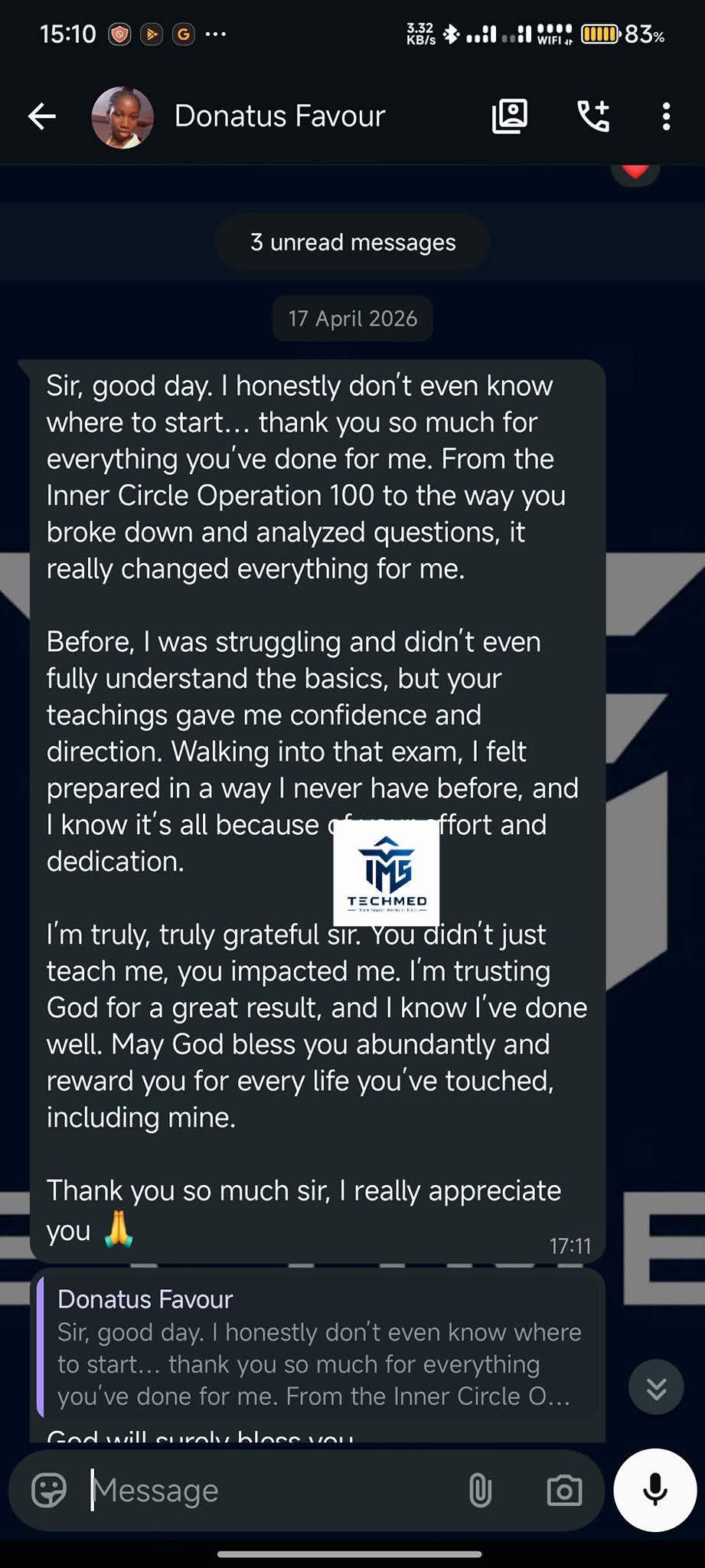 Donatus Favour Testimonial 2