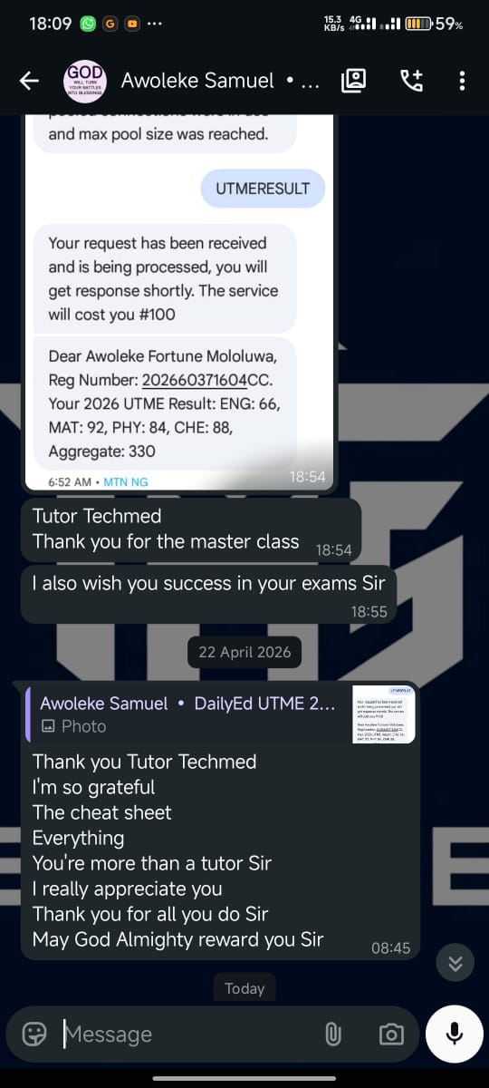 Awoleke Fortune Mololuwa - 330/400